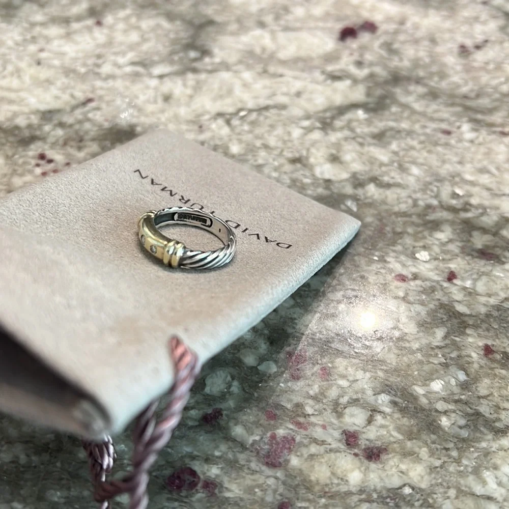 David Yurman gold and silver Diamond ring